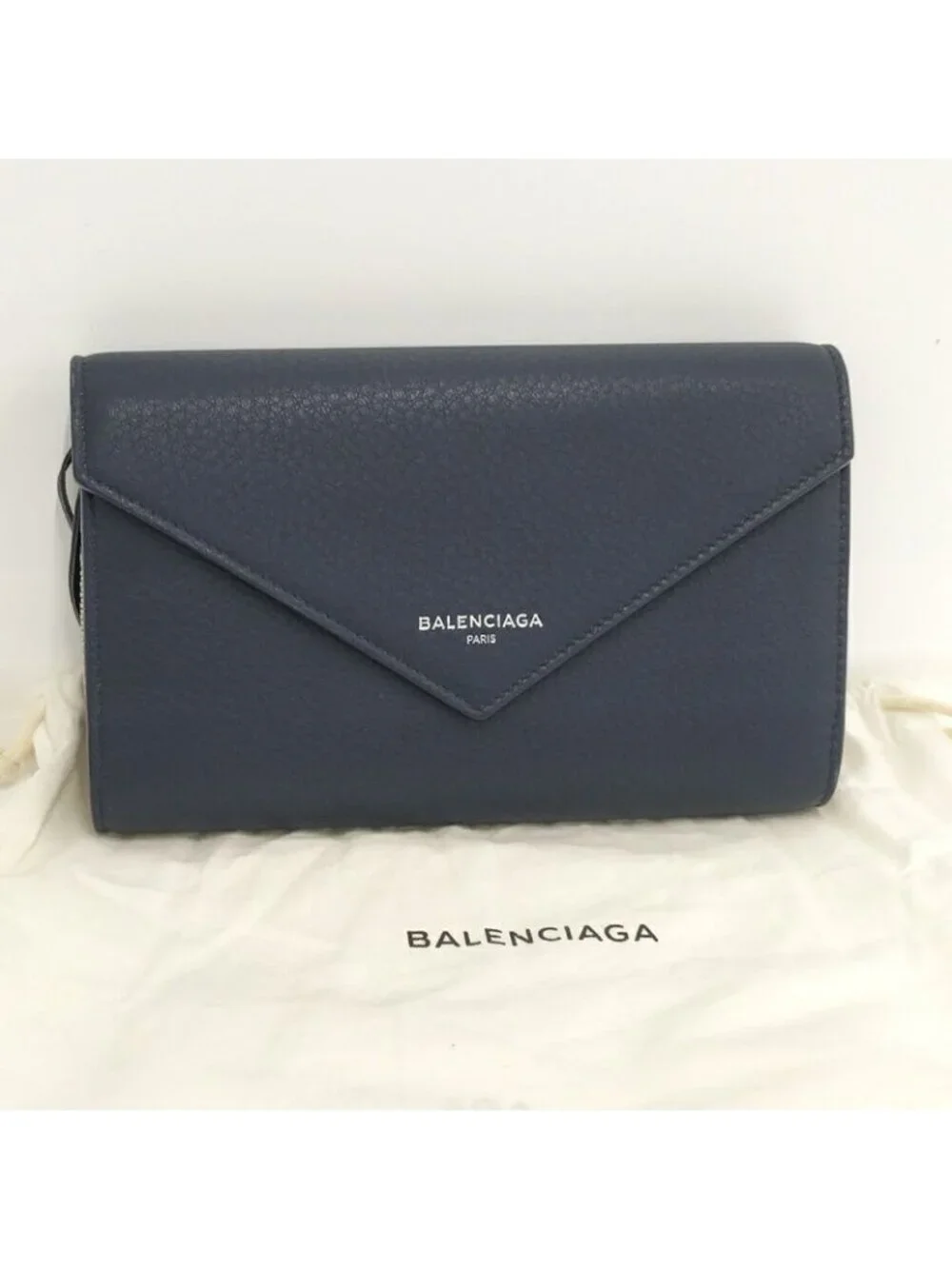 Balenciaga Paper Mani Bifold Wallet Leather Navy - Picture 10 of 10